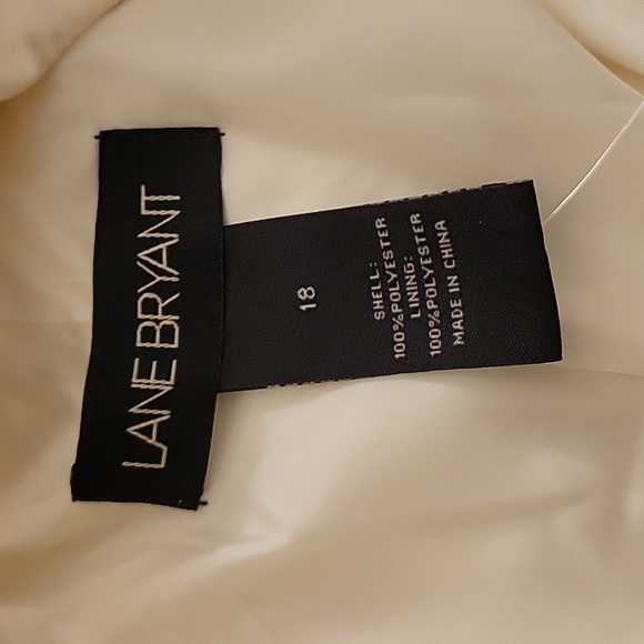 Lane Bryant Button Front Jacket Woman's Size 18 White Zip Pockets Notched Collar - Picture 4 of 4